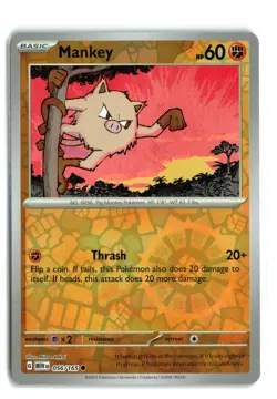 Mankey 056/165 151 REVERSE HOLO POKEMON TCG NM-LP - Image 1