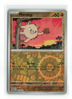 MANKEY 056/165 151 REVERSE HOLO POKEMON TCG NM-LP - Image 1