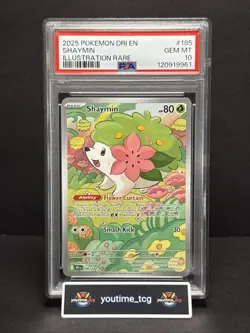2025 Pokemon Dri En-Destined Rivals Illustration Rare Shaymin #185 PSA 10 - Image 1
