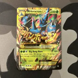 Pokemon M Heracross EX MEGA EX Secret Rare Holo 112/111 XY Furious Fists 220 HP - Image 1