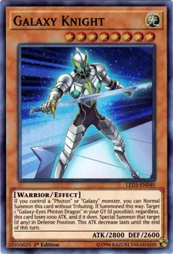 Yugioh! MP Galaxy Knight - LED3-EN040 - Super Rare - 1st Edition Moderately Play - Image 1