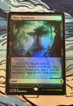 Misty Rainforest Foil Extended Art MTG Zendikar Rising Expeditions #010 NM Magic - Image 1