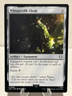 Whispersilk Cloak 292 U Commander: The Lord of the Rings NM MTG - Image 1