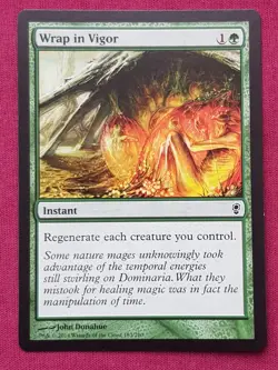 Magic The Gathering CONSPIRACY WRAP IN VIGOR green card MTG - Image 1