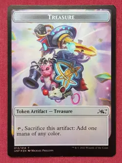 Magic The Gathering UNFINITY FOIL TREASURE CLOWN ROBOT token card MTG - Image 1