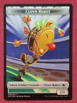 Magic The Gathering UNFINITY FOIL TREASURE CLOWN ROBOT token card MTG - Image 2