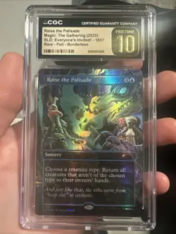 Raise the Palisade ✨ Borderless Double Rainbow FOIL MTG SLD CGC Pristine 10 Pop1 - Image 1