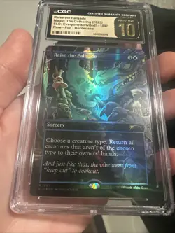 Raise the Palisade ✨ Borderless Double Rainbow FOIL MTG SLD CGC Pristine 10 Pop1 - Image 2