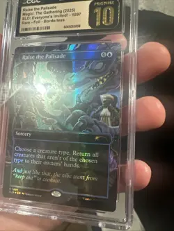 Raise the Palisade ✨ Borderless Double Rainbow FOIL MTG SLD CGC Pristine 10 Pop1 - Image 5