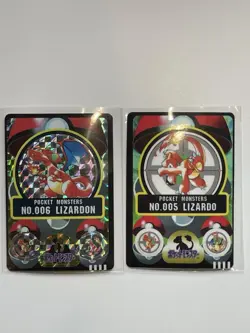 Pokemon Topsun Holo Sticker Cards Charizard No.006 & Charmeleon No.005 Set Japan - Image 1