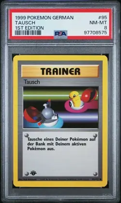 PSA 8 TAUSCH 95 1ST EDITION GERMAN BASE SET 1999 POKEMON VINATGE - Image 1