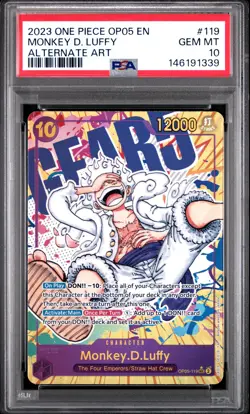 2023 ONE PIECE OP05 #119 MONKEY D. LUFFY ALTERNATE ART PSA 10 - Image 1