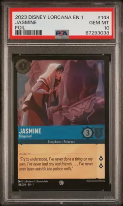 2023 Disney Lorcana 1 #148 Jasmine Disguised - Foil PSA 10 GEM! - Image 1