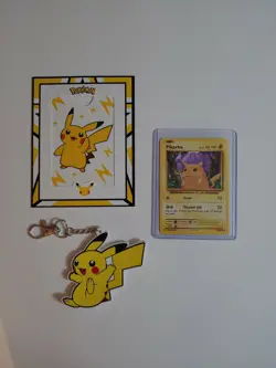 Pokemon Pikachu Gift Set Pikachu Keychain Card Frame - Image 1