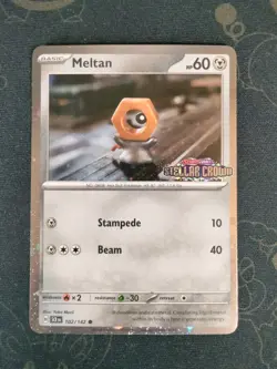 Meltan (Cosmos Holo) Stellar Crown Stamped 102/142 Yuka Morii Pokemon Card NM - Image 1