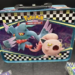 Pokemon Trading Card Carrier Lunch Box Tin NO CARDS EMPTY (plus Extras) - Image 4