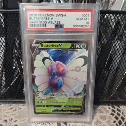 2020 Pokemon SWSH Darkness Ablaze 001/189 Butterfree V PSA 10 - Image 1