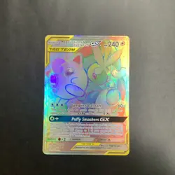 Pokemon Mega Lopunny & Jigglypuff GX TAG TEAM Rainbow Rare Holo 261/236 240HP - Image 1