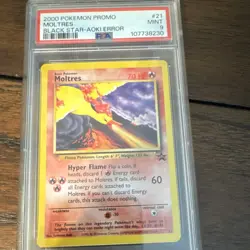 Pokemon 2000 Wotc Promo Moltres Black Star Aoki Error PSA 9 #21/53 Eng - Image 1