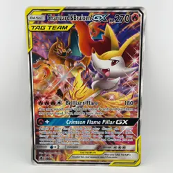 2019 Pokemon JUMBO Tag Team Charizard & Braixen GX SM230 Black Star Promo - Image 1