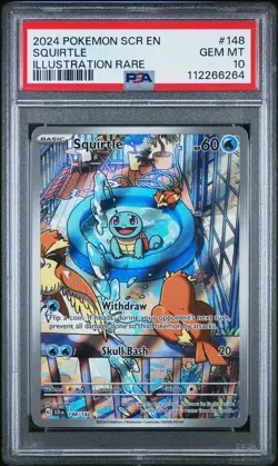 2024 POKEMON SCR EN-STELLAR CROWN ILLUSTRATION RARE #148 SQUIRTLE PSA 10 - Image 1