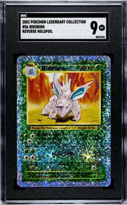 2002 Pokemon Legendary Collection #56 Nidorino Reverse Holofoil SGC 9 Mint - Image 1