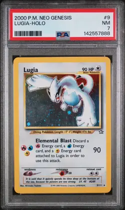 PSA 7 Pokemon Neo Genesis Lugia Holo 9/111 Vintage NM Graded Guard Included - Image 1