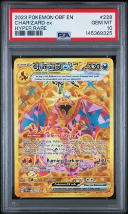 2023 POKEMON OBF EN-OBSIDIAN FLAMES HYPER RARE #228 CHARIZARD EX PSA 10 - Image 1