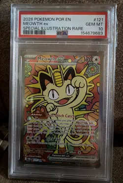 2026 POKEMON POR EN-PERFECT ORDER SPECIAL ILLUSTRATION RARE MEOWTH EX PSA 10 - Image 1