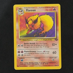 Pokemon Flareon Non-Holo Rare Jungle Unlimited 19/64 WOTC 1999 Vintage - HP - Image 1