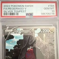 Pokemon TCG Regidrago V 184/195 Silver Tempest Full Art Ultra Rare Holo PSA 10 - Image 2