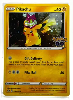 Pikachu SWSH234 Pokemon Go Cosmos Holo 2022 Black Star Promo LP - Image 1