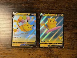 Flying Pikachu V Surfing Pikachu V 006/025 and 008/025 Pokemon Celebrations NM - Image 1