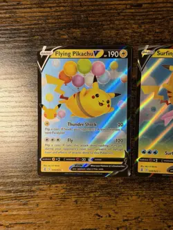 Flying Pikachu V Surfing Pikachu V 006/025 and 008/025 Pokemon Celebrations NM - Image 3