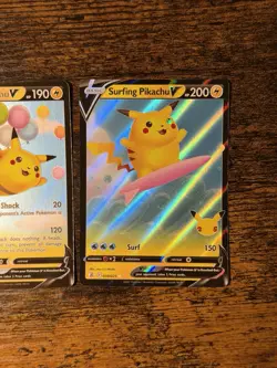Flying Pikachu V Surfing Pikachu V 006/025 and 008/025 Pokemon Celebrations NM - Image 5