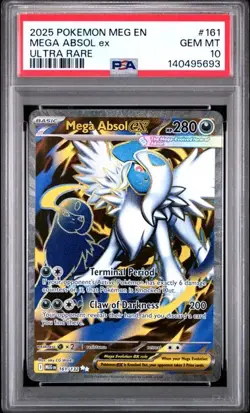 2025 Pokemon Mega Evolution Absol ex Ultra Rare #161/132 PSA 10 GEM MINT - Image 1