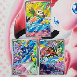 Rowlett 043 + Litten 044 + Popplio 045 - First Partner Pokemon Cards - #L629 - Image 1