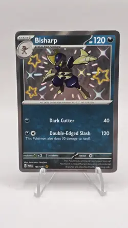 Bisharp 186/091 SV Paldean Fates Shiny Rare Pokemon TCG Card - Image 1