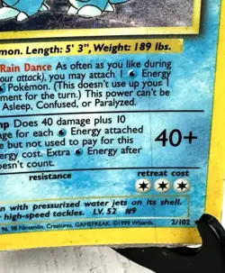 Pokemon TCG Blastoise Holo Card Base Set 2/102 - Image 5