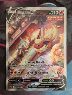 Pokemon Flareon V SWSH 179 Holo Black Star Promo Card NM/M - Image 1