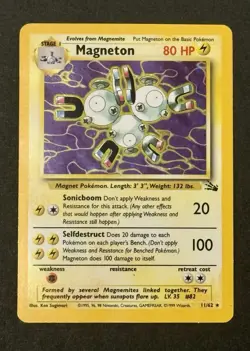 Magneton Holo Rare 11/62 1999 Pokemon Fossil WOTC (Damaged) - Image 1