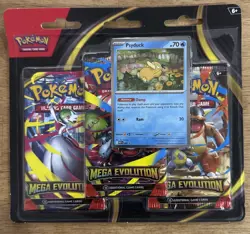 Mega Evolution Psyduck 3 Pack Blister Sealed New Pokemon - Image 1