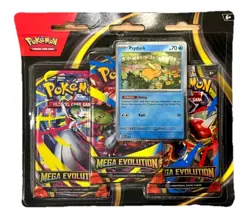 Pokemon TCG Mega Evolution 3 Booster Pack Blister w Psyduck - Image 1