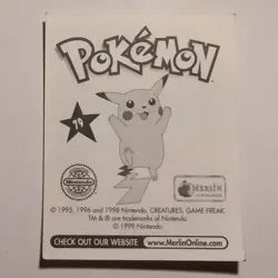 Pokemon - Slowpoke - Topps Merlin Sticker - Series 1 - #79/240 - 1999 - Image 2