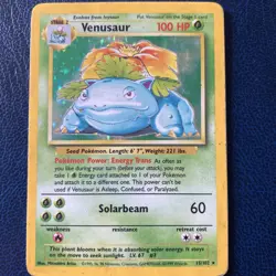 Venusaur Base Set Holo 15/102 – Unlimited – WOTC Pokemon TCG - Played - Image 1