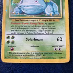 Venusaur Base Set Holo 15/102 – Unlimited – WOTC Pokemon TCG - Played - Image 3