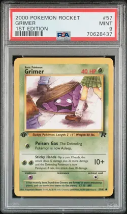 2000 Pokemon Team Rocket 1st Edition Grimer #57 PSA 9 - Image 1