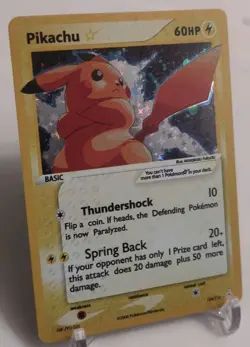 **Custom-made**GoodQuality,Gold Star Pikachu"Display-card" - Image 1