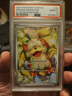 2024 Pokemon Hisuian Growlithe #181 Scarlet & Violet-Twilight Masquerade -PSA 10 - Image 1