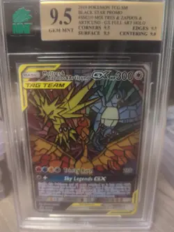 Hidden Fates ETB Promo Pokemon Card Moltres & Zapdos & Articuno SM210 MNT 9.5 - Image 1